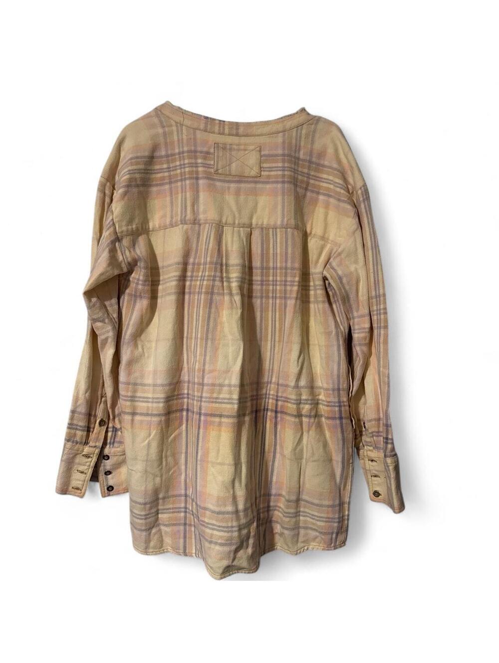 NWOT We The Free Dunes Pintuck Flannel Plaid Top size S - Picture 4 of 7